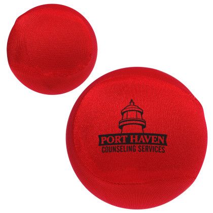 Custom Fabric Round Stress Ball - Red Custom Fabric Round Stress Ball - Red