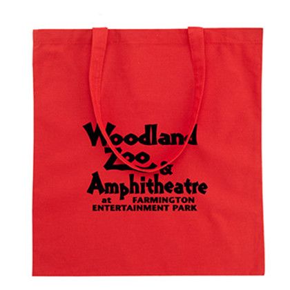 Custom 6 oz. Cotton Tote - Red Front view Custom 6 oz. Cotton Tote - Red Front view