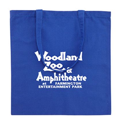 Custom 6 oz. Cotton Tote - Blue Front view Custom 6 oz. Cotton Tote - Blue Front view