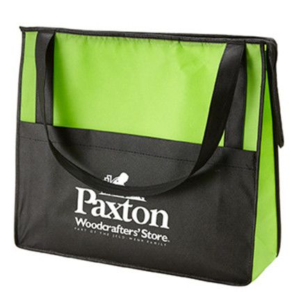 Custom Prescott Non-Woven Zipper Tote - Lime Custom Prescott Non-Woven Zipper Tote - Lime