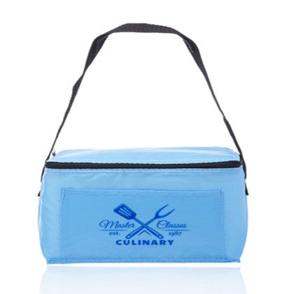 Custom 6 Pack Cooler Lunch Bags - Light Blue