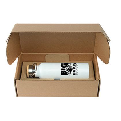 Custom 21 oz Breckenridge Stainless Steel Bottle with Gift Box - White Custom 21 oz Breckenridge Stainless Steel Bottle with Gift Box - White