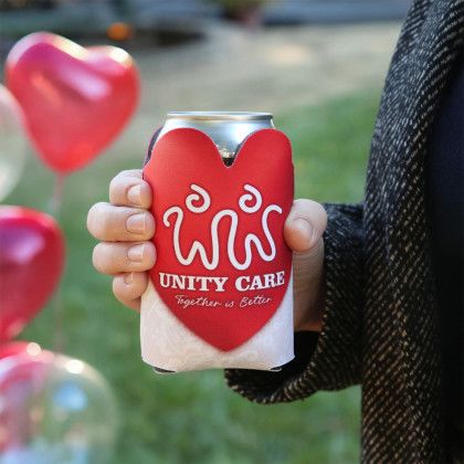 Custom American Made Heart Can Cooler - Lifestyle View 
