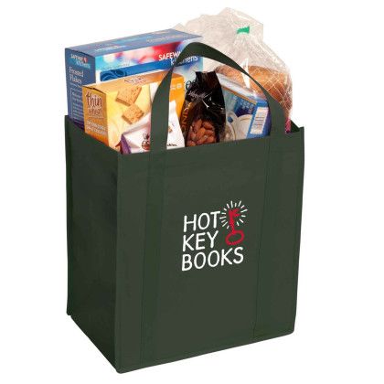 Custom Non-Woven Grocery Tote - Hunter green Custom Non-Woven Grocery Tote - Hunter green