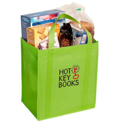 Custom Non-Woven Grocery Tote - Lime Custom Non-Woven Grocery Tote - Lime