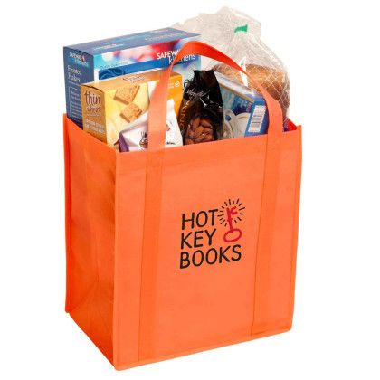 Custom Non-Woven Grocery Tote - Orange Custom Non-Woven Grocery Tote - Orange