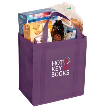 Custom Non-Woven Grocery Tote - Purple Custom Non-Woven Grocery Tote - Purple
