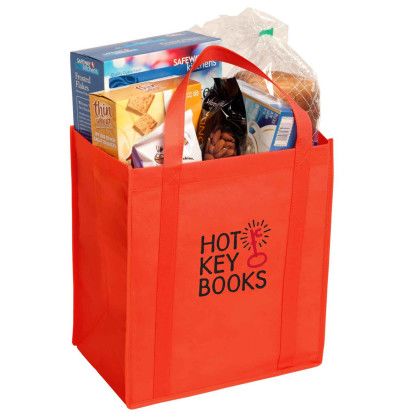 Custom Non-Woven Grocery Tote - Red Custom Non-Woven Grocery Tote - Red