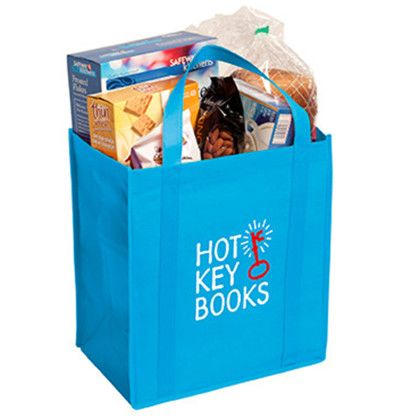 Custom Non-Woven Grocery Tote - Sky blue Custom Non-Woven Grocery Tote - Sky blue