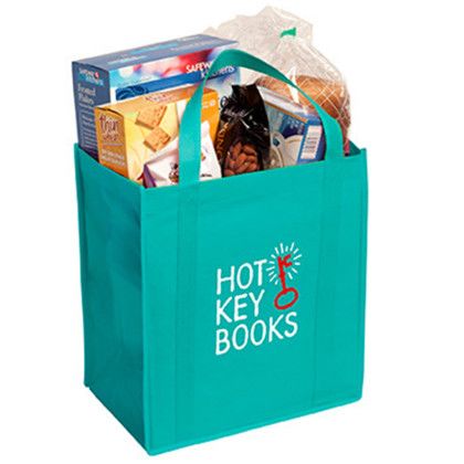 Custom Non-Woven Grocery Tote - Teal Custom Non-Woven Grocery Tote - Teal