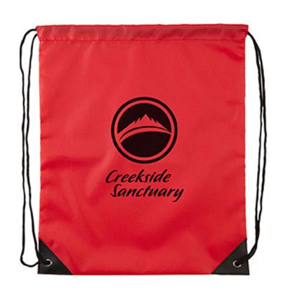 Custom 210D rPET Drawstring Backpack - Red Custom 210D rPET Drawstring Backpack - Red