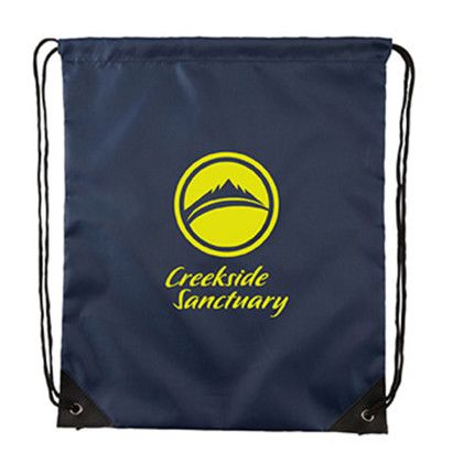 Custom 210D rPET Drawstring Backpack - Navy Custom 210D rPET Drawstring Backpack - Navy