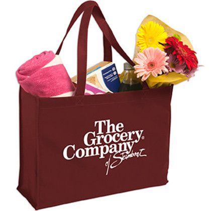 Custom Non-Woven Shopping Tote - Burgundy Custom Non-Woven Shopping Tote - Burgundy