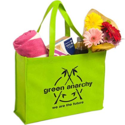 Custom Non-Woven Shopping Tote - Lime Custom Non-Woven Shopping Tote - Lime