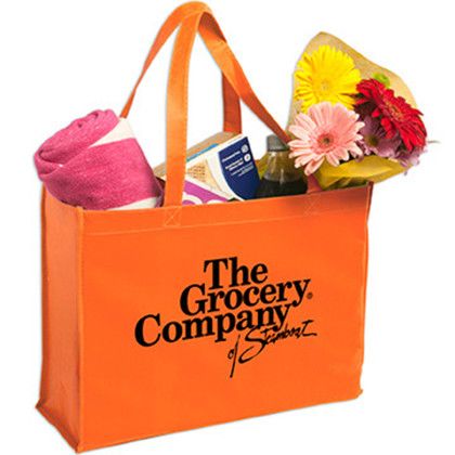 Custom Non-Woven Shopping Tote - Orange Custom Non-Woven Shopping Tote - Orange