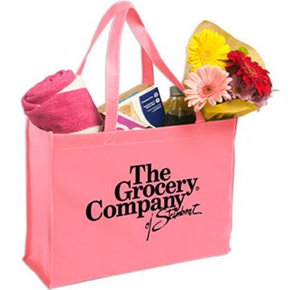 Custom Non-Woven Shopping Tote - Pink Custom Non-Woven Shopping Tote - Pink