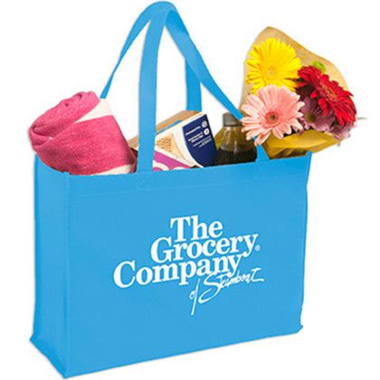 Custom Non-Woven Shopping Tote - Sky blue Custom Non-Woven Shopping Tote - Sky blue