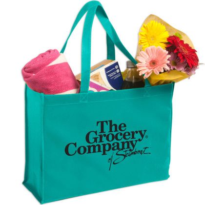 Custom Non-Woven Shopping Tote - Teal Custom Non-Woven Shopping Tote - Teal