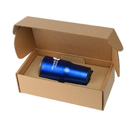 Custom 20 oz. Denali Tumbler with Gift Box - Matte Metallic Blue Side View Custom 20 oz. Denali Tumbler with Gift Box - Matte Metallic Blue Side View