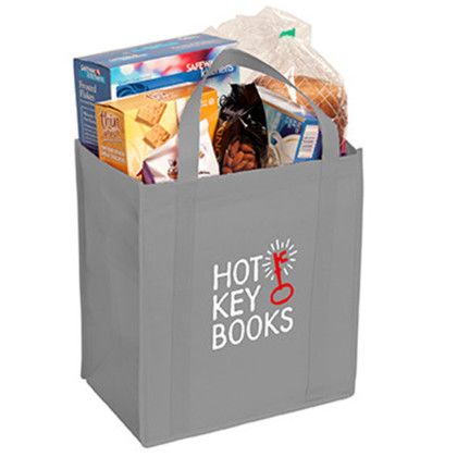 Custom Non-Woven Grocery Tote - Grey Custom Non-Woven Grocery Tote - Grey