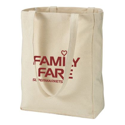 Custom 10 oz. Cotton Canvas Everyday Tote - Natural side view
