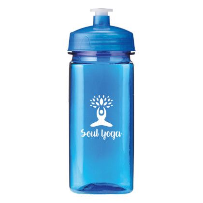 Custom 16 oz. PolySure Squared-Up Bottle - Translucent Blue Custom 16 oz. PolySure Squared-Up Bottle - Translucent Blue