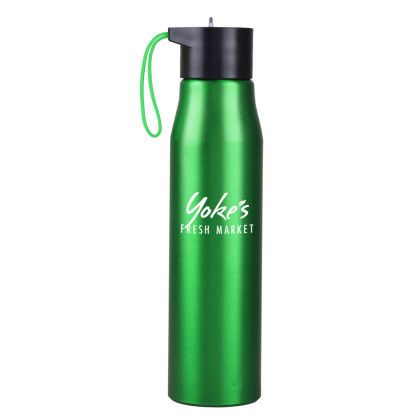 Custom 24 oz. Ridge Recylced Aluminum Bottle With Silicone Grip - Metallic green Custom 24 oz. Ridge Recylced Aluminum Bottle With Silicone Grip - Metallic green