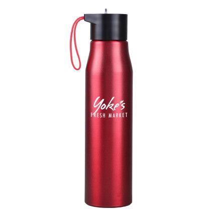 Custom 24 oz. Ridge Recylced Aluminum Bottle With Silicone Grip - Metallic red Custom 24 oz. Ridge Recylced Aluminum Bottle With Silicone Grip - Metallic red