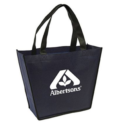 Custom Festival Non-Woven Tote - Navy blue with Handle Custom Festival Non-Woven Tote - Navy blue with Handle
