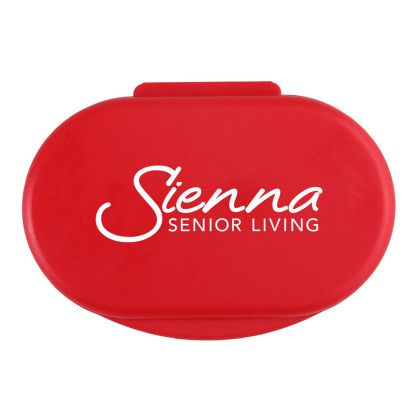 Custom Dual Compartment Pill Box - Red Custom Dual Compartment Pill Box - Red
