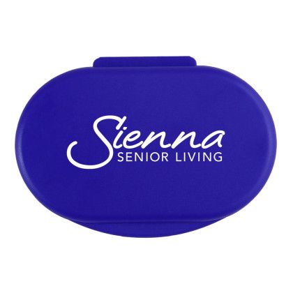 Custom Dual Compartment Pill Box - Blue Custom Dual Compartment Pill Box - Blue