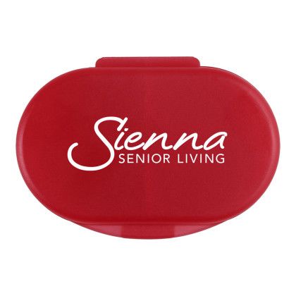 Custom Dual Compartment Pill Box - Translucent red Custom Dual Compartment Pill Box - Translucent red