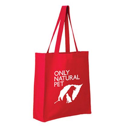 Custom 11.5 oz. Cotton Canvas Grocery Tote - Red