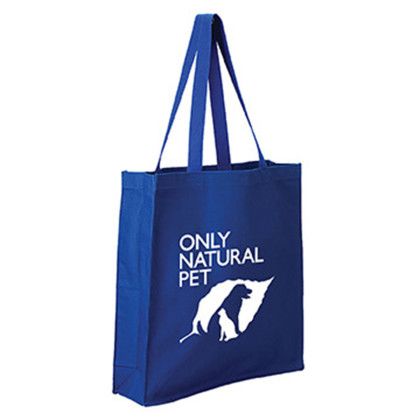 Custom 11.5 oz. Cotton Canvas Grocery Tote - Royal blue