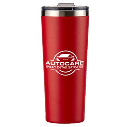 Custom 28 oz. Everest Powder Coated Stainless Steel Tumbler - Red