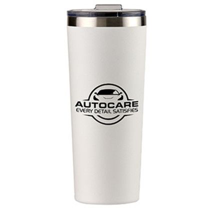 Custom 28 oz. Everest Powder Coated Stainless Steel Tumbler - White 
