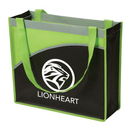 Custom Mesa Curve Non-Woven Tote - Lime Custom Mesa Curve Non-Woven Tote - Lime