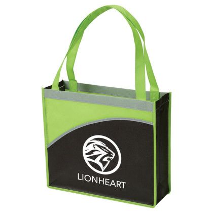 Custom Mesa Curve Non-Woven Tote - Lime with Handle Custom Mesa Curve Non-Woven Tote - Lime with Handle
