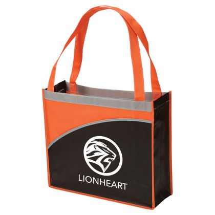 Custom Mesa Curve Non-Woven Tote - Orange with Handle Custom Mesa Curve Non-Woven Tote - Orange with Handle