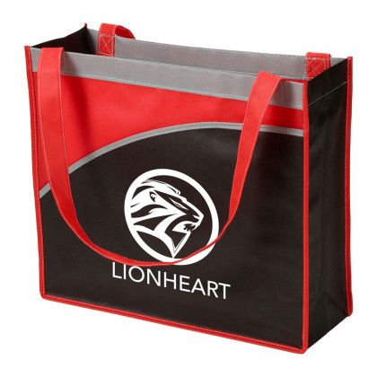 Custom Mesa Curve Non-Woven Tote - Red Custom Mesa Curve Non-Woven Tote - Red