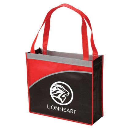 Custom Mesa Curve Non-Woven Tote - Red with Handle Custom Mesa Curve Non-Woven Tote - Red with Handle