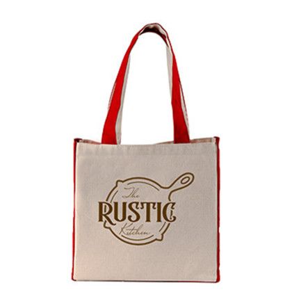 Custom 10 oz. Medford Cotton Canvas Tote - Red Front view Custom 10 oz. Medford Cotton Canvas Tote - Red Front view