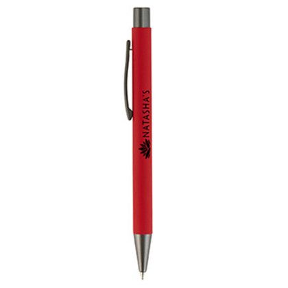 Custom Sorrento Velvet-Touch Aluminum Pen - Red Custom Sorrento Velvet-Touch Aluminum Pen - Red