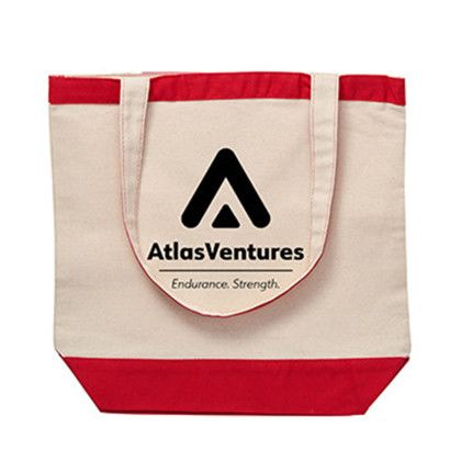 Custom 10 oz. Cotton Canvas Nautical Tote - Red Custom 10 oz. Cotton Canvas Nautical Tote - Red