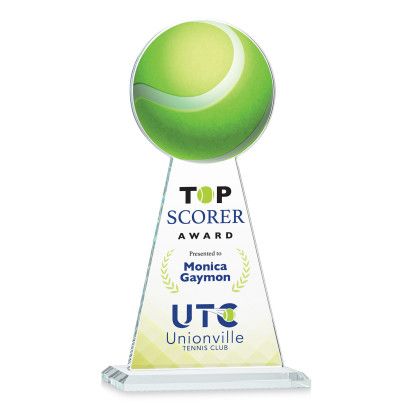 Custom Large Clear Edenwood Tennis Award - Full Color