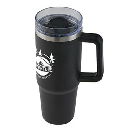 Custom 30 oz. Vancouver Stainless Steel Mug - Matte Black Side View 