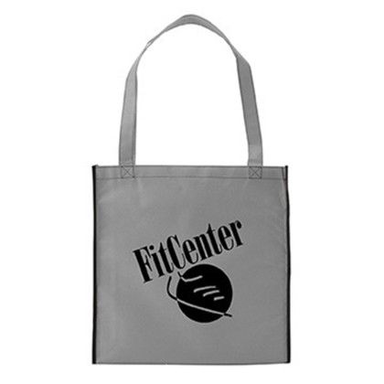Custom Two-Tone Non-Woven Convention Tote - Grey Custom Two-Tone Non-Woven Convention Tote - Grey