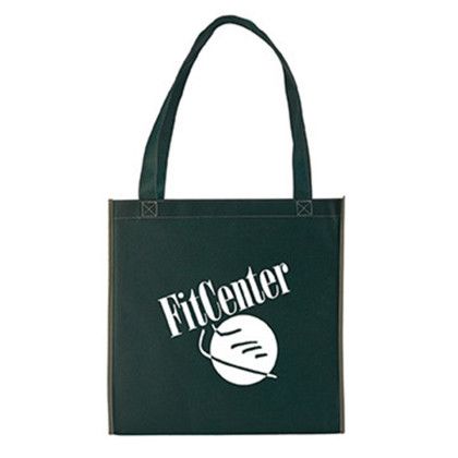 Custom Two-Tone Non-Woven Convention Tote - Hunter green Custom Two-Tone Non-Woven Convention Tote - Hunter green