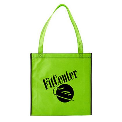 Custom Two-Tone Non-Woven Convention Tote - Lime Custom Two-Tone Non-Woven Convention Tote - Lime