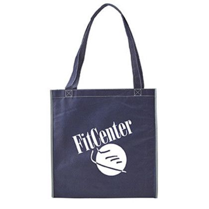Custom Two-Tone Non-Woven Convention Tote - Navy Custom Two-Tone Non-Woven Convention Tote - Navy